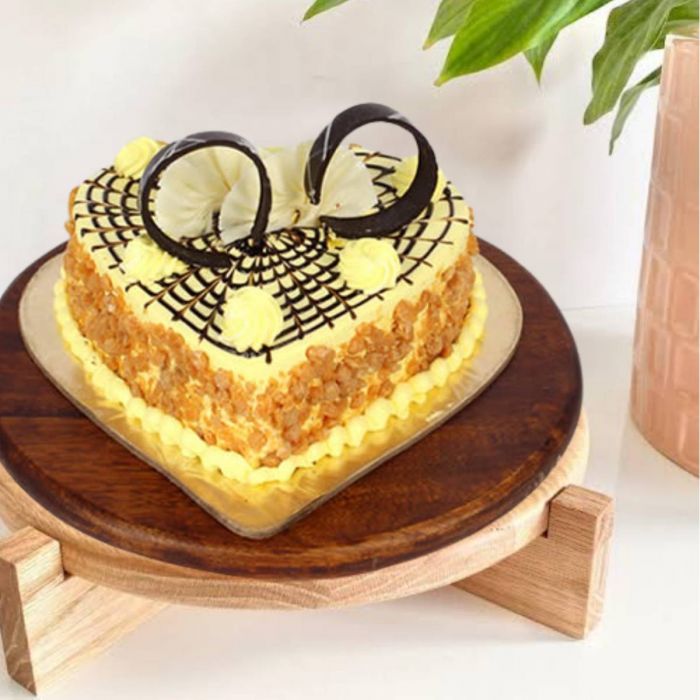 Butterscotch cake design heart shape | Purely From Home