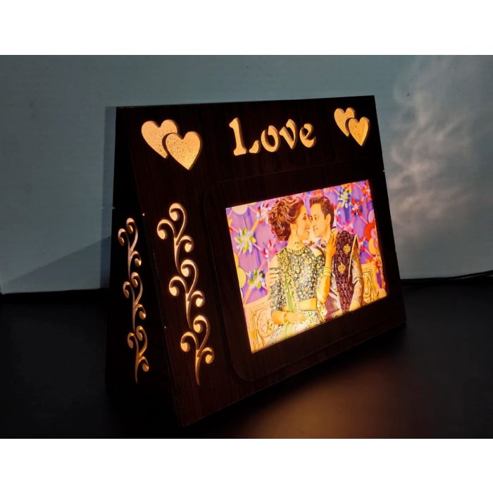 Buy Artistic Gifts Personalized 3D Illusion LED Table Lamp | Heart Shape  Customized Name Lamp for Couple Gift Anniversary, Wedding, Marriage,  Valentine Day- Wooden Base, Warm White Light. Design 3 Online at